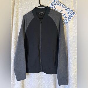 Express Men’s Gray & Black Zip-Up Jacket | Minimalist Normcore Size S NWOT